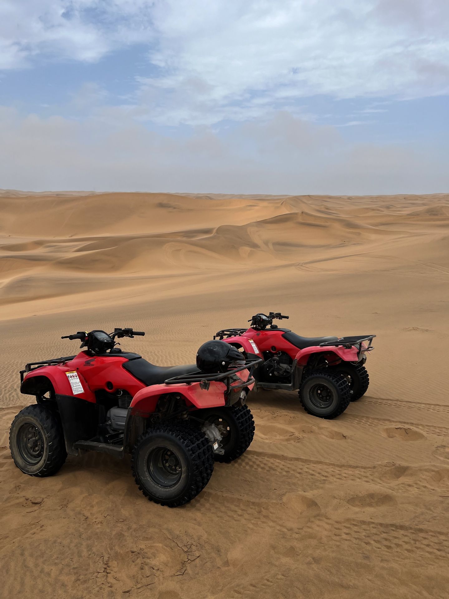 quad biking in the sand